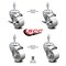 Service Caster Semi Steel Swivel TS Caster w/Roller Bearing-3" Wheel&10MM Stems-2 w/Brake, 4PK SCC-TS20S315-SSR-M1015-2-TLB-2 - alternate 2